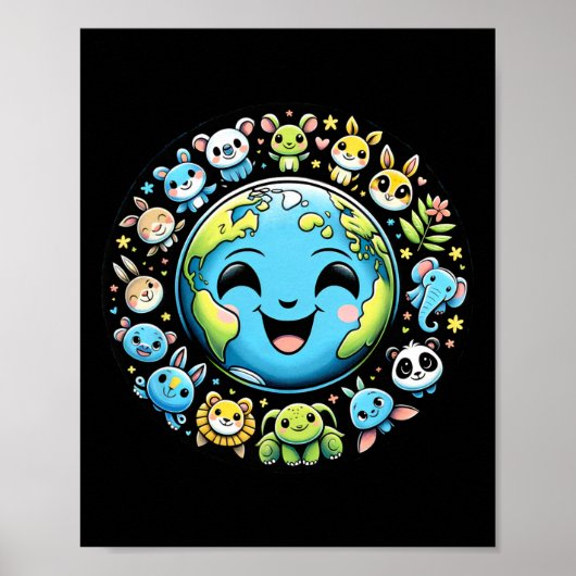 Niedlich Earth Day Kindermädchen Kinder Kinder Kin Poster (Vorne)