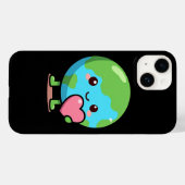 Niedlich Earth Liebe Case für iPhone 14 Kawaii Pla (Rückseite (Horizontal))