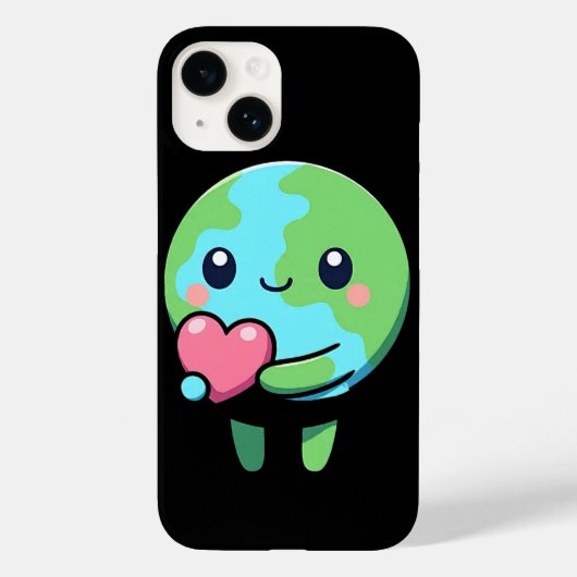 Niedlich Earth Liebe iPhone 14 Case Kawaii Planet (Rückseite)