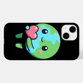 Niedlich Earth Liebe iPhone 14 Case Kawaii Planet (Rückseite (Horizontal))