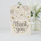 Niedlich Editable Galaxy Celestial Dankeskarte (Stehend Vorderseite)