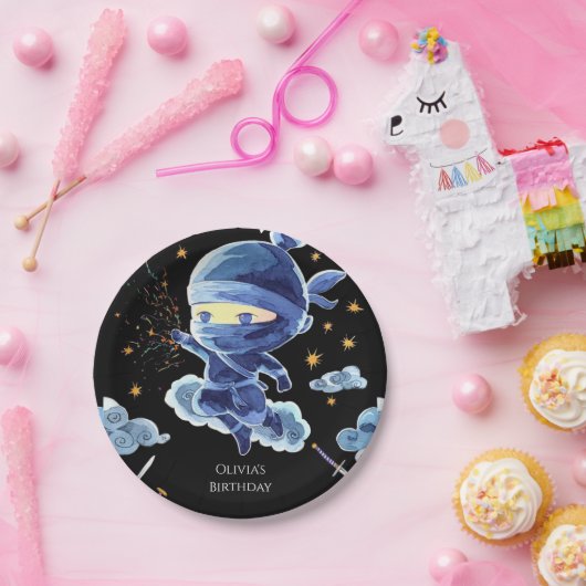 Niedlich Editable Ninja Birthday Pappteller (Party)