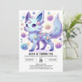 Niedlich Editable Wolf Digital Einladung zum Gebur (Stehend Vorderseite)