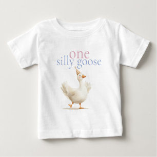 Niedlich ein Albernes Gänse Erster Geburtstag Baby T-shirt