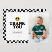 Niedlich ein Cooler Typ Happy Foto Junge 1. Geburt Dankeskarte (Vorne/Hinten)