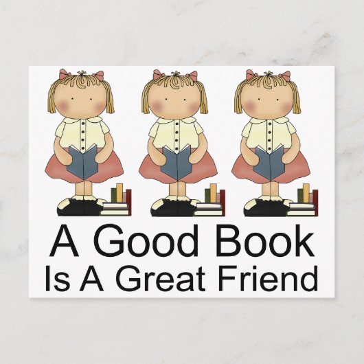 Niedlich Ein gutes Buch ist ein großer Freund-T -  Postkarte (Vorderseite)