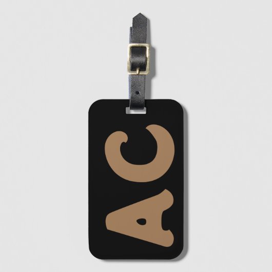 Niedlich Eindeutige Anfangsmonogramm Personalisier Gepäckanhänger (Vorderseite Vertikal)