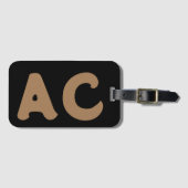 Niedlich Eindeutige Anfangsmonogramm Personalisier Gepäckanhänger (Vorderseite (Horizontal))