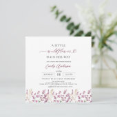 Niedlich eine kleine Wildblume Lila Babydusche Einladung (Stehend Vorderseite)