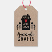 Niedlich, einfach und mit Liebe für kleine Unterne Geschenkanhänger (Rückseite)