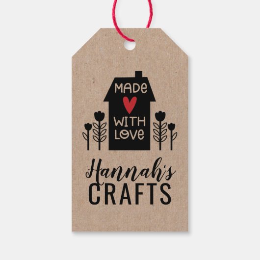 Niedlich, einfach und mit Liebe für kleine Unterne Geschenkanhänger (Rückseite)