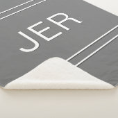 Niedlich-Einfache Monogram Minimal Trendy Gray Sherpadecke (3/4)