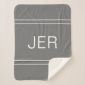 Niedlich-Einfache Monogram Minimal Trendy Gray Sherpadecke (Vorderseite)