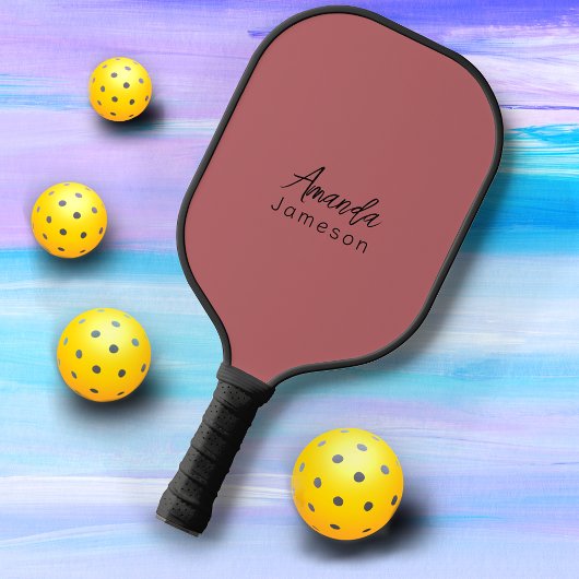 Niedlich Einfache Rose Rosa Monogramm Vollständige Pickleball Schläger