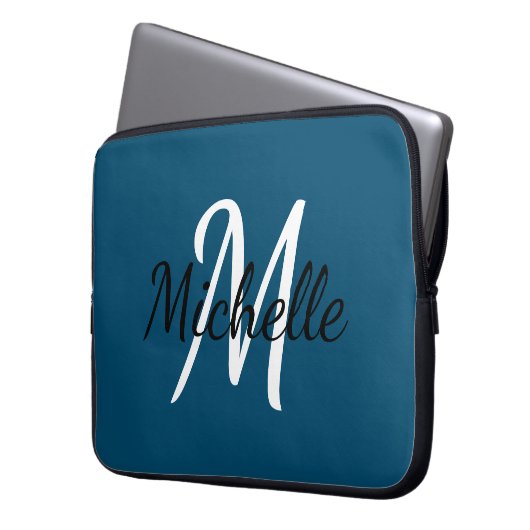 Niedlich Einfache, stylische Monogramm Name Initia Laptopschutzhülle (Vorderseite Links)