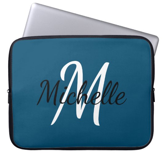Niedlich Einfache, stylische Monogramm Name Initia Laptopschutzhülle (Vorderseite)