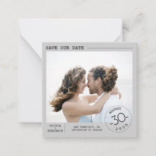 Niedlich Einfache und elegante Fotokarte Save the  Mitteilungskarte