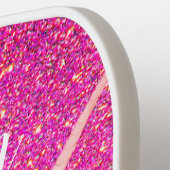 Niedlich Einhorn Rosa Glitzer Personalisiert Pickleball Schläger (Linke Seite)