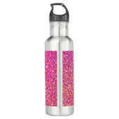 Niedlich Einhorn Rosa Glitzer Personalisierte Kind Edelstahlflasche (Rückseite)