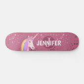Niedlich Einhorn Rosa Rose Fantasie Sterne Persona Skateboard (Horizontal)