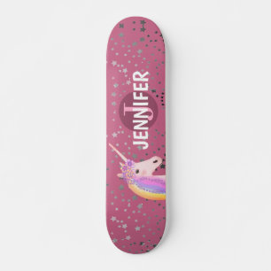 Niedlich Einhorn Rosa Rose Fantasie Sterne Persona Skateboard
