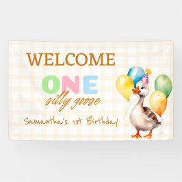 Niedlich eins Alberne Gans 1. Geburtstag Party Wil Banner