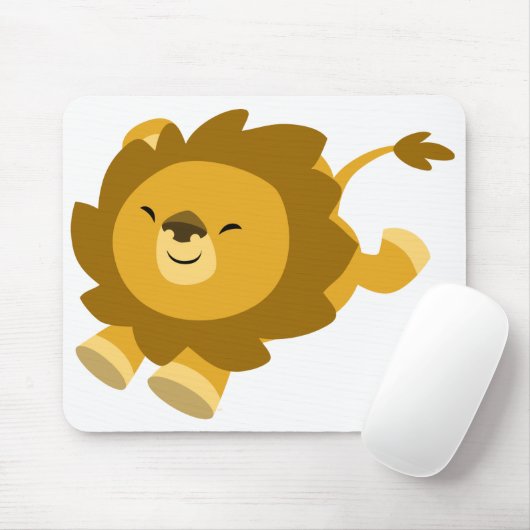 Niedlich Ekstatischer Cartoon Lion Mousepad (Mit Mouse)