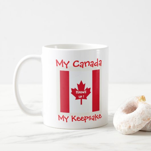 Niedlich "'Elbows Up, RED AND WHES Kaffeetasse (Mit Donut)