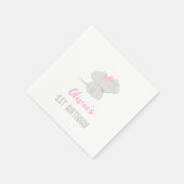 Niedlich Elefant 1. Geburtstagskarte Serviette (Ecke)