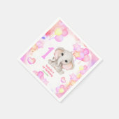 Niedlich Elefant Summer Colorful Girl 1. Geburtsta Serviette (Ecke)