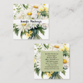 Niedlich Elegant Daisies Quadratische Visitenkarte (Vorne/Hinten)