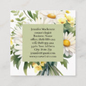 Niedlich Elegant Daisies Quadratische Visitenkarte (Rückseite)