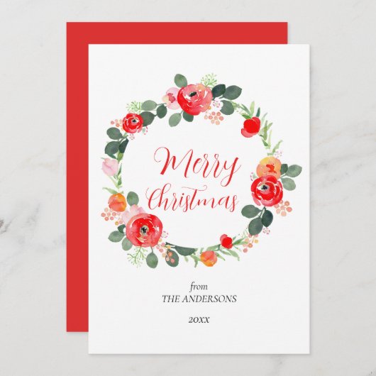 Niedlich Elegant Frohe Weihnachten Blumenreath (Vorne/Hinten)