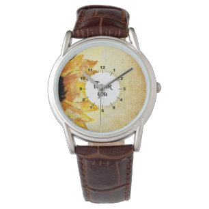 Niedlich Elegant Girly Modern Sunflows Danke Armbanduhr