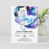 Niedlich Elegant Kitten Geburtstag Einladung (Stehend Vorderseite)