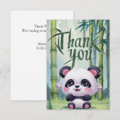 Niedlich Elegant Panda Dankeskarte (Vorne/Hinten)