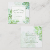 Niedlich Elegant Sukkulent Quadratische Visitenkarte (Vorne/Hinten)