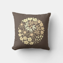 Niedlich Elegante Moderne Retro Braun Beige Blume Kissen