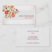 Niedlich Elegante Orange Wildblumen Blumen Visitenkarte (Vorne/Hinten)