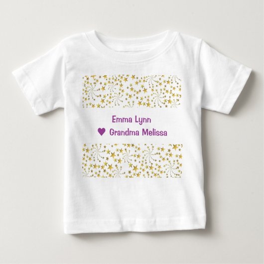Niedlich Elegante Trendy Gold Stars Liebe Oma Baby T-shirt (Vorderseite)