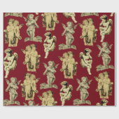 Niedlich Elegante Vintage Winged Cherub Angela Geschenkpapier (Flach)