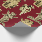 Niedlich Elegante Vintage Winged Cherub Angela Geschenkpapier (Ecke)