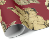 Niedlich Elegante Vintage Winged Cherub Angela Geschenkpapier (Rolleneckpunkt)