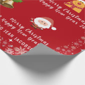 Niedlich Eleganter Santa Claus Rudolph Personalisi Geschenkpapier (Ecke)