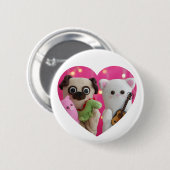 Niedlich Elegantes Foto mit einfachem Minimalistis Button (Vorne & Hinten)