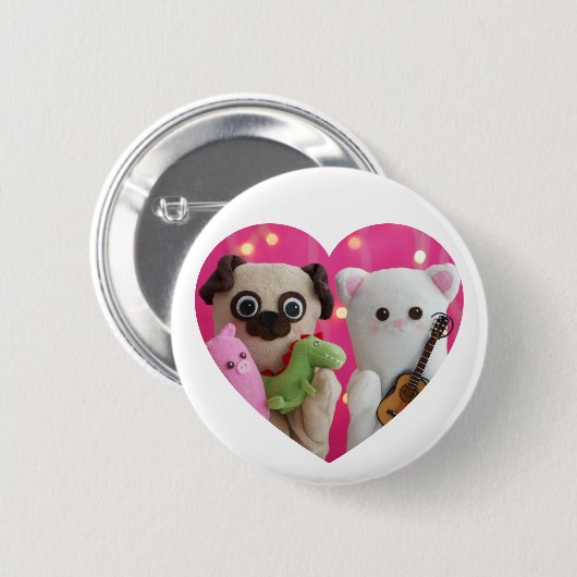 Niedlich Elegantes Foto mit einfachem Minimalistis Button (Vorne & Hinten)