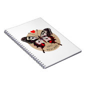 Niedlich Elegantes Vintages Schmetterlingsherz Bes Notizblock (Rechte Seite)