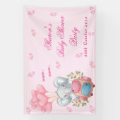 Niedlich Elephant amd Pink Balloon Babydusche Banner (Vertikal)