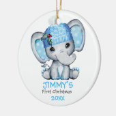 Niedlich Elephant Baby Baby's First Christmas Keramik Ornament (Links)