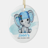 Niedlich Elephant Baby Baby's First Christmas Keramik Ornament (Rechts)